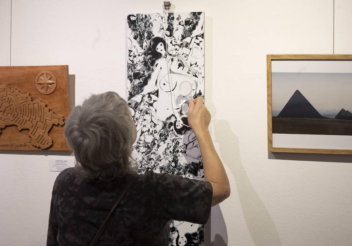 Detalle de la exposición, en Fudación Caja Rioja Gran Vía.