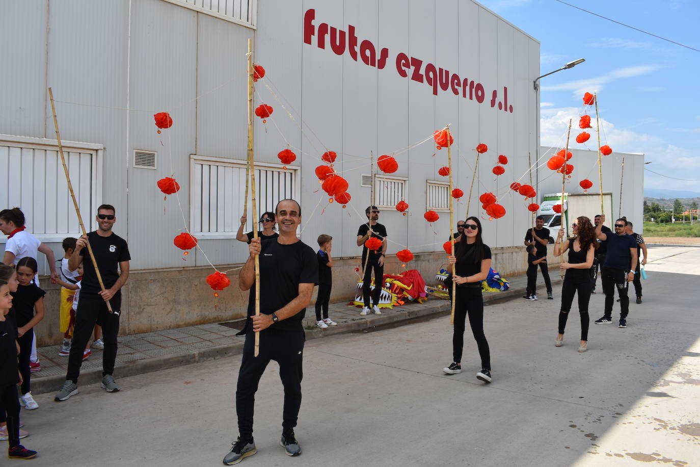 Disparo del cohete de las fiestas de Pradejón