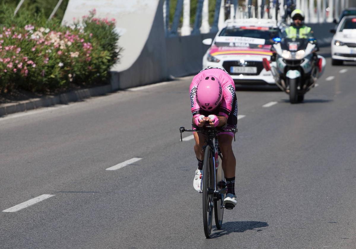 Una edición anterior de la Vuelta Ciclista a España en Logroño.