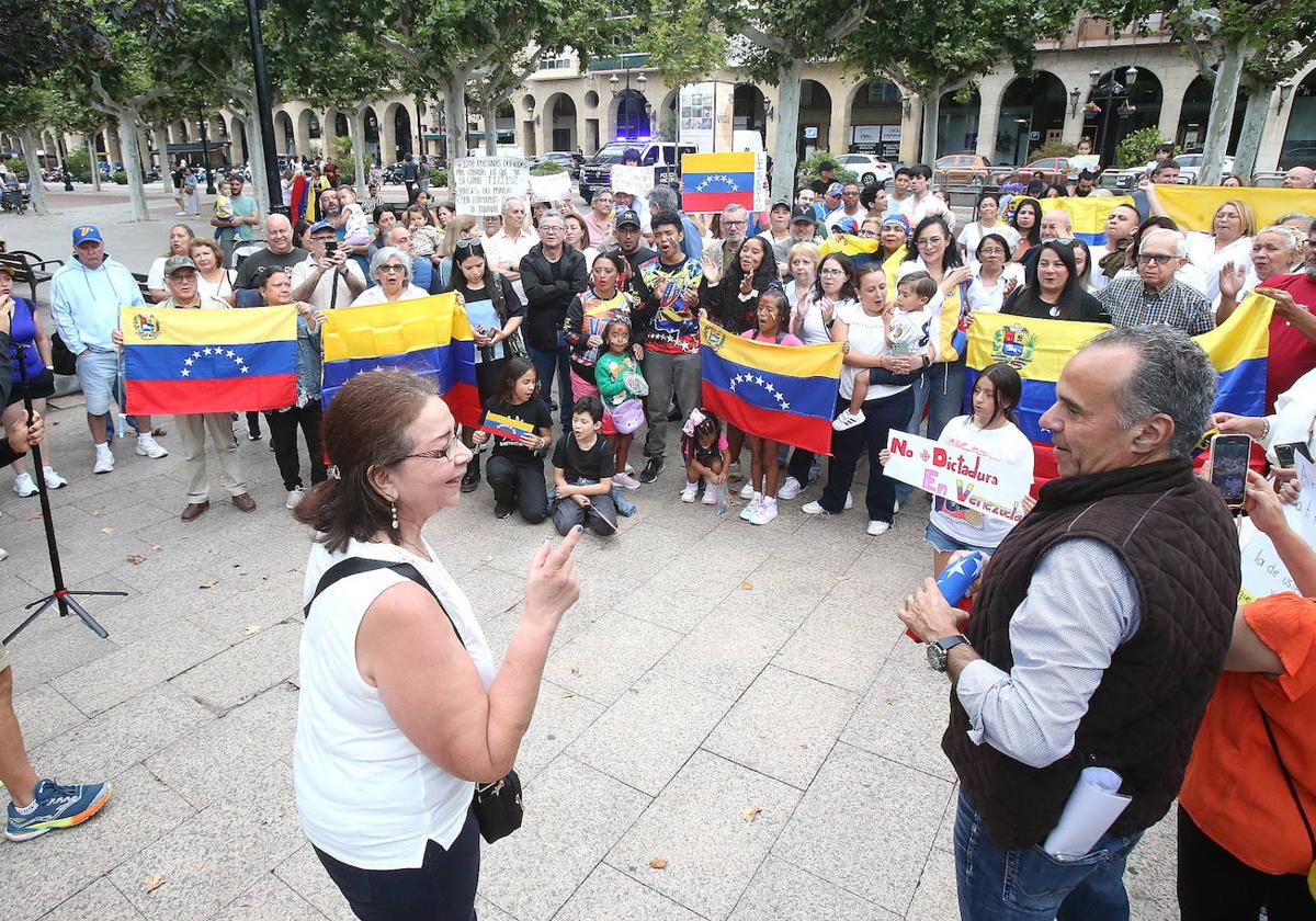 Imagen de una manifestación de venezolanos en Logroño.