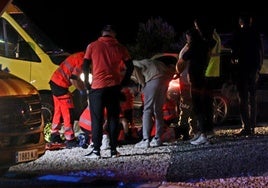 Imagen del accidente, en la noche de ayer jueves.