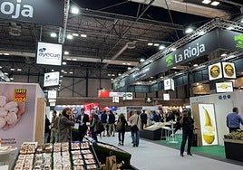 Zona de los productos riojanos en la feria Fruit Attraction en Ifema Madrid.