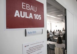 Una de las aulas en las que se desarrolló la EBAU durante el pasado mes de junio.