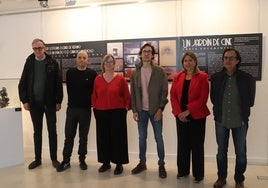 José Sopranis, Chechu León, Laura Pérez, Pablo Muro, Rosa Herce y Augusto Olarte, ayer en la apertura de la exposición.