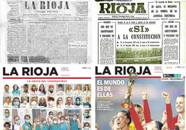 Cuatro portadas históricas de Diario LA RIOJA.