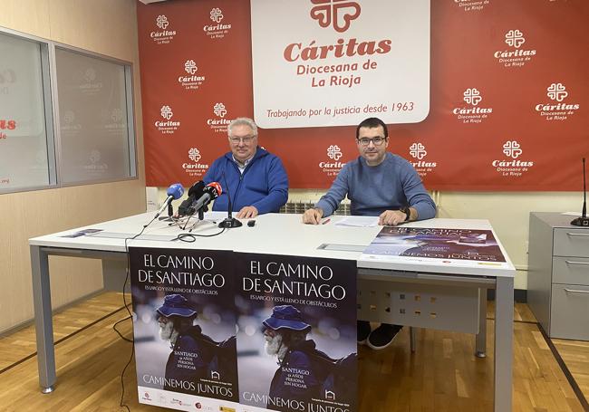 José Andrés Pérez y ;Marcos Montoya, este jueves en la sede de Cáritas La Rioja.