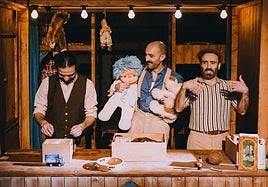 Alejandro López, Julián Sáenz-López y Diego Solloa en una escena de 'Feriantes'.