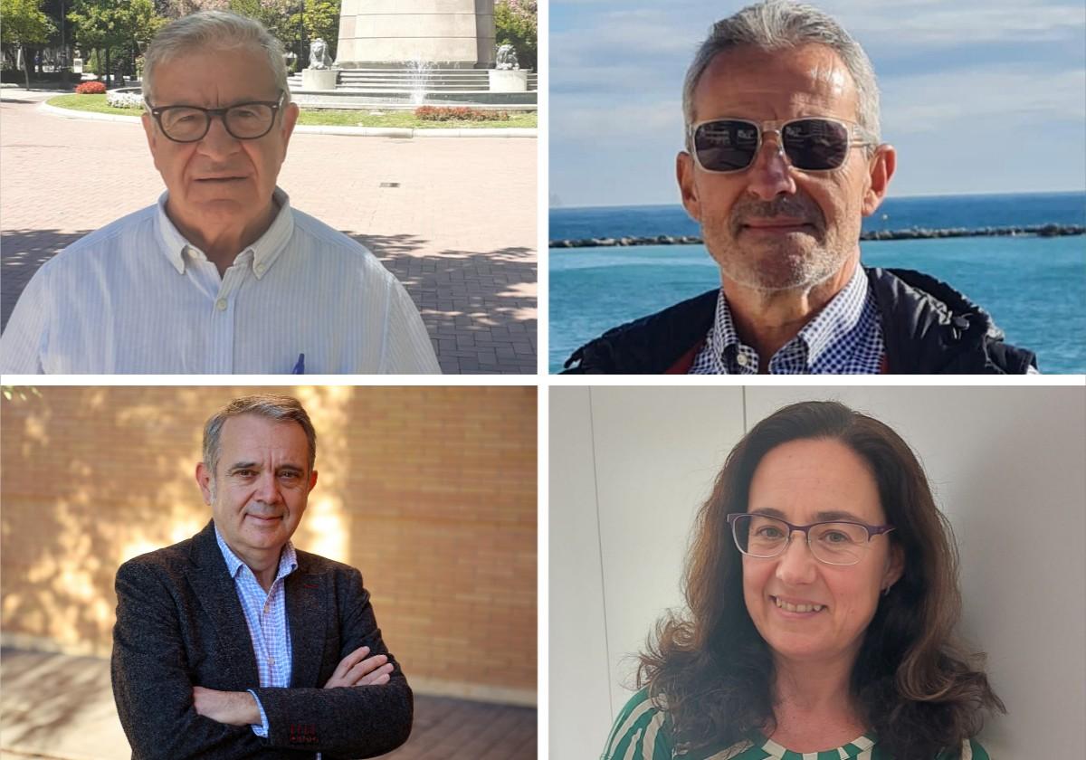 De izquierda a derecha y de arriba a abajo: Fermín Palacios, Enrique Castillo, Jorge Alacid y Elena Martínez-Zaporta.