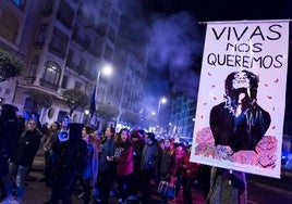 Manifestación contra la violencia machista en Logroño, en una imagen de archivo.