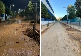 El antes y el después de la zona cero de Valencia tras el paso del Bhelma III