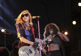 Paulina Rubio durante un concierto.