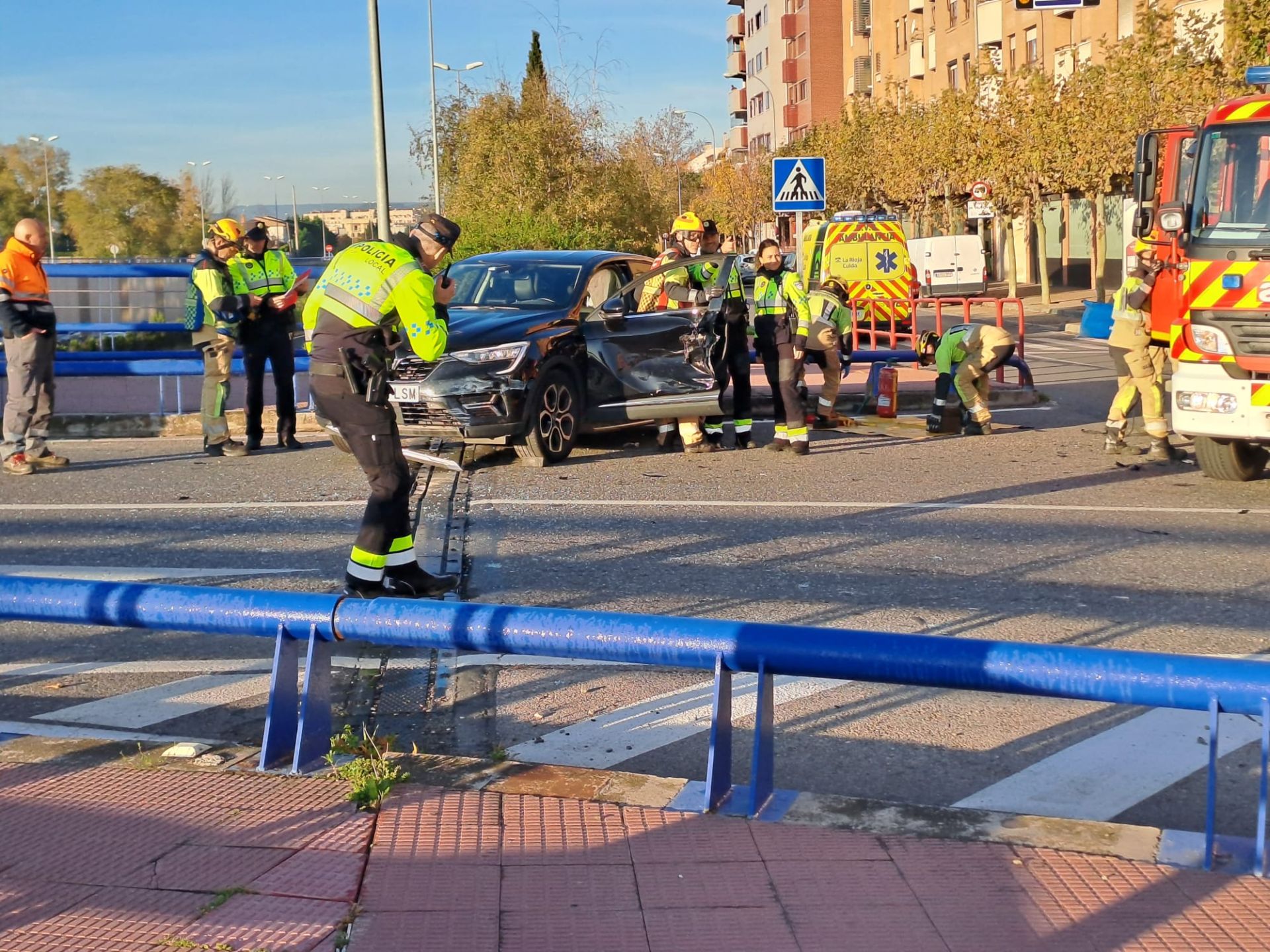 Un hombre trasladado al San Pedro tras una colisión en Lope de Vega