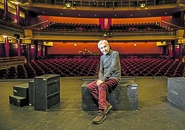 José Sacristán, el viernes en el Teatro Bretón de Logroño, poco antes de la primera de las dos funciones de 'La colección'.