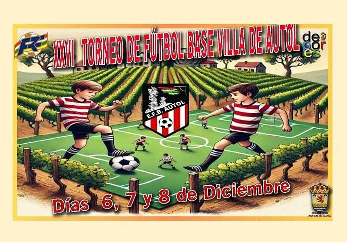 Cartel del XXVI Torneo de fúbtol base Villa de Autol.