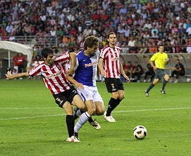 Fernando Llorente, en partido amistoso en la pretemporada 2010-2011 entre la UDL y el Athletic.