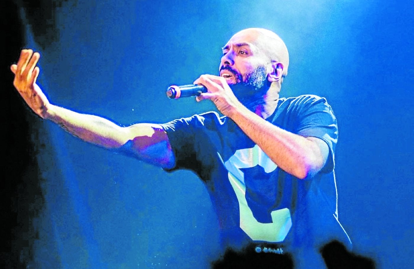 El rapero madrileño El Chojin durante un concierto.