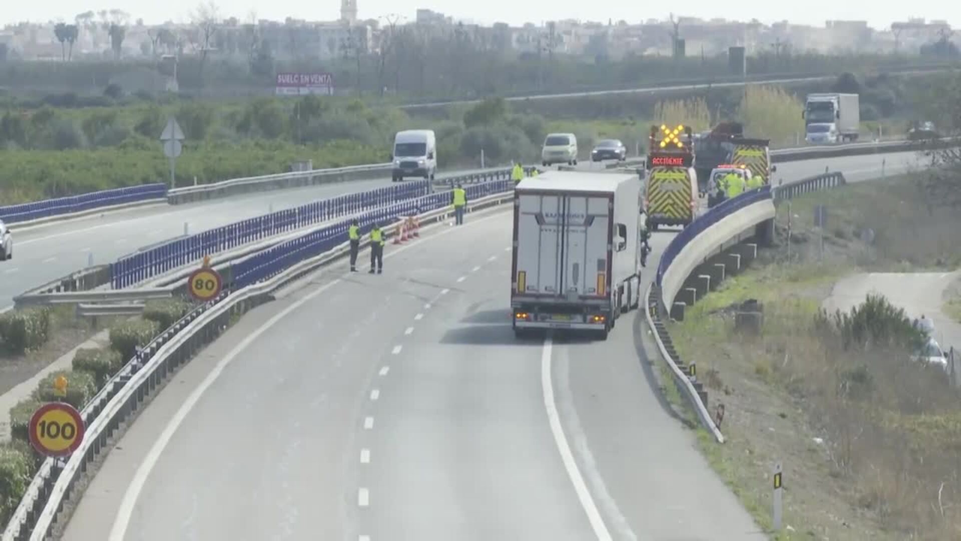 Restablecida la circulación en la AP-7, en Nules, tras un accidente múltiple con un fallecido