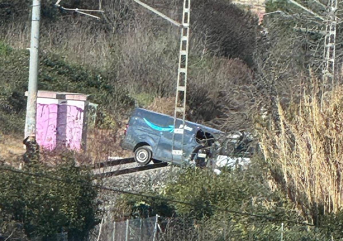 Estado en el que ha quedado la furgoneta.