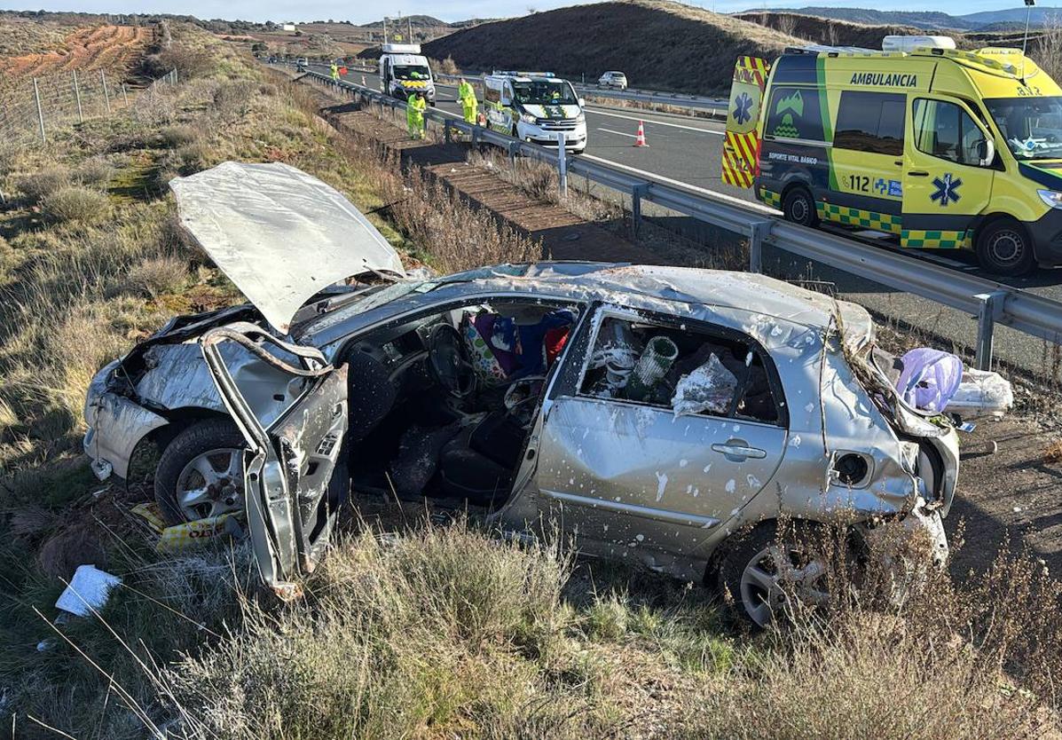 Un matrimonio de Barcelona, herido en un accidente en la A-12