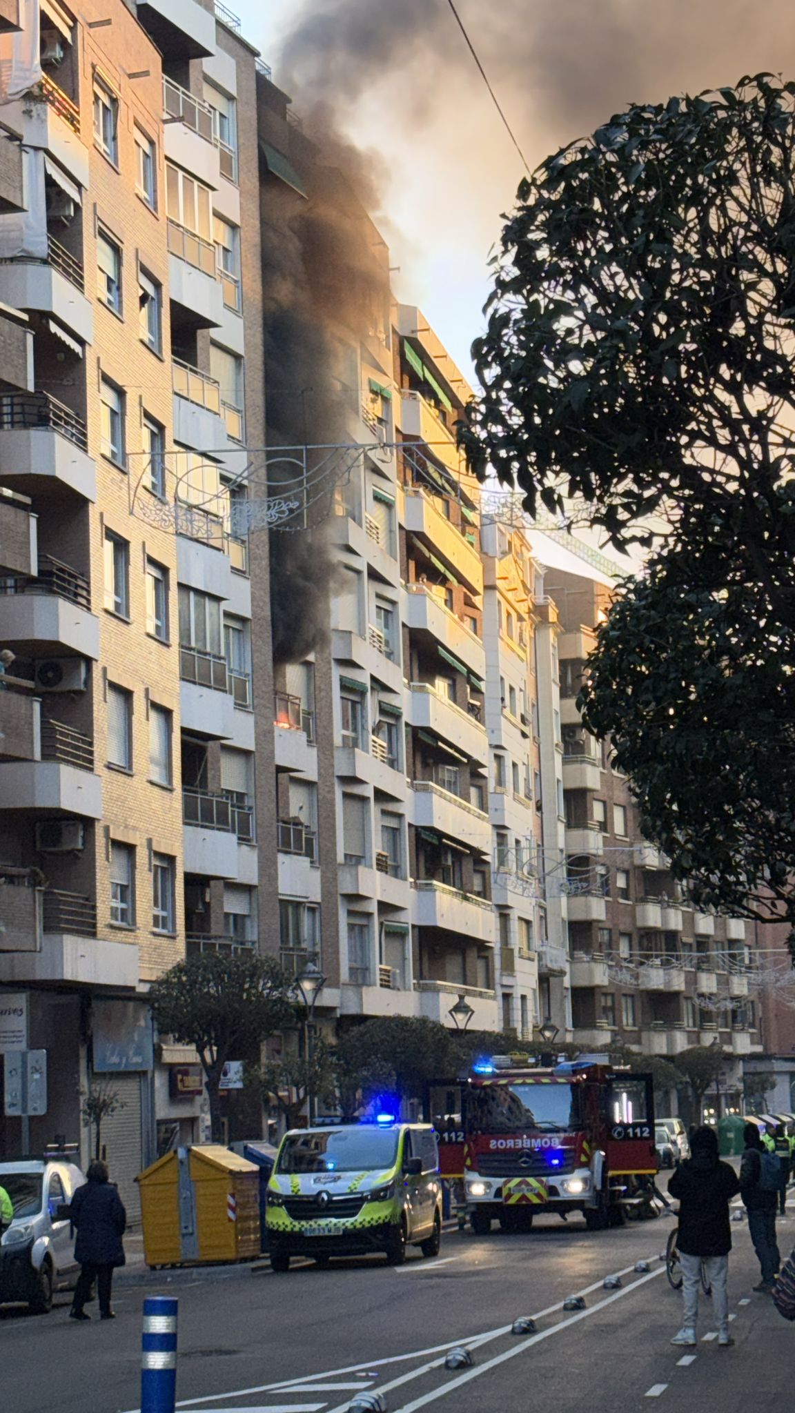 Incendio en la calle Duquesa de la Victoria de Logroño