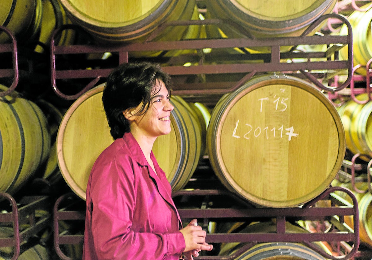 Eva Cantera, en bodegas JER, donde elabora el espumoso.