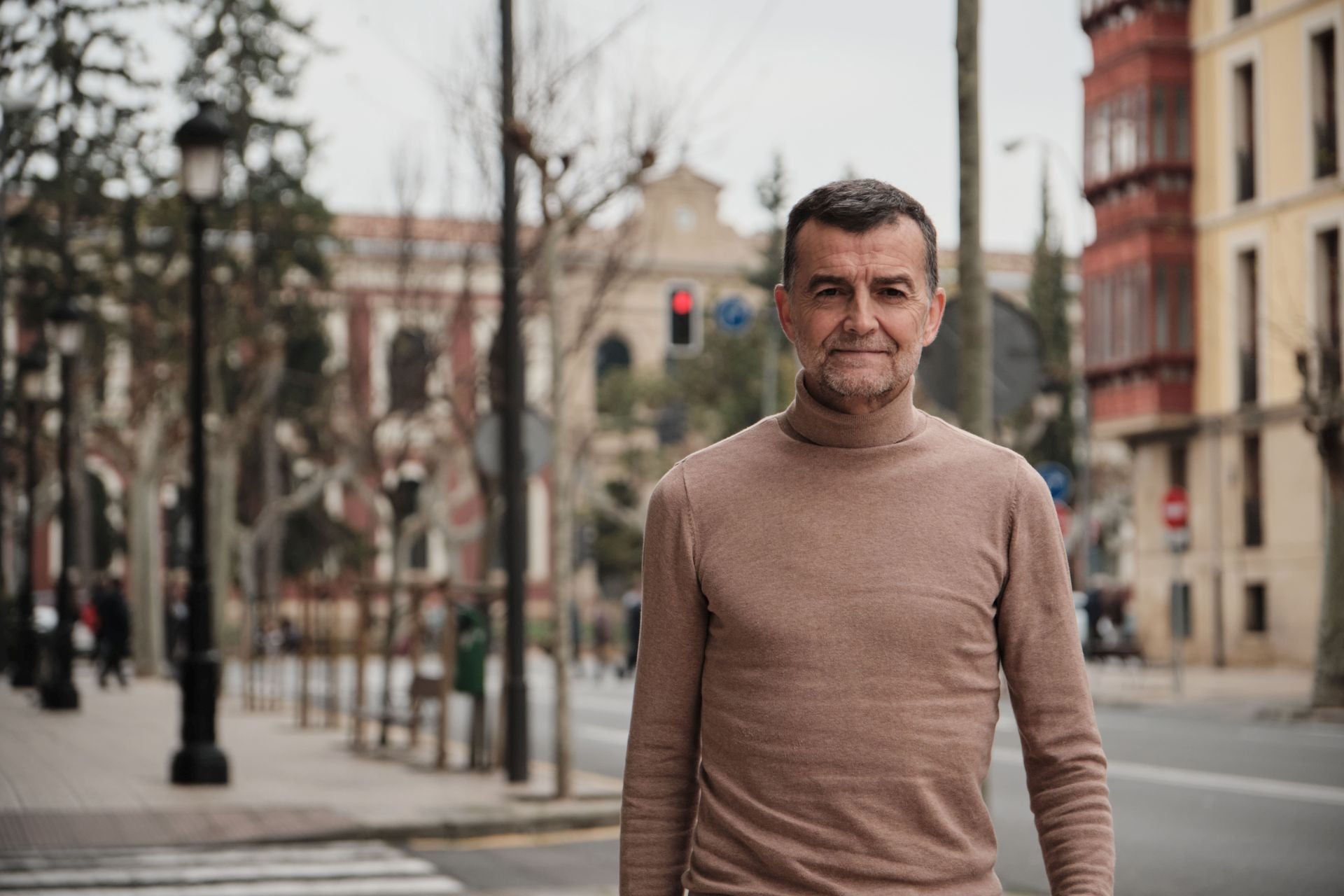 Antonio Maíllo, coordinador federal de Izquierda Unida, este viernes en avenida de Navarra.