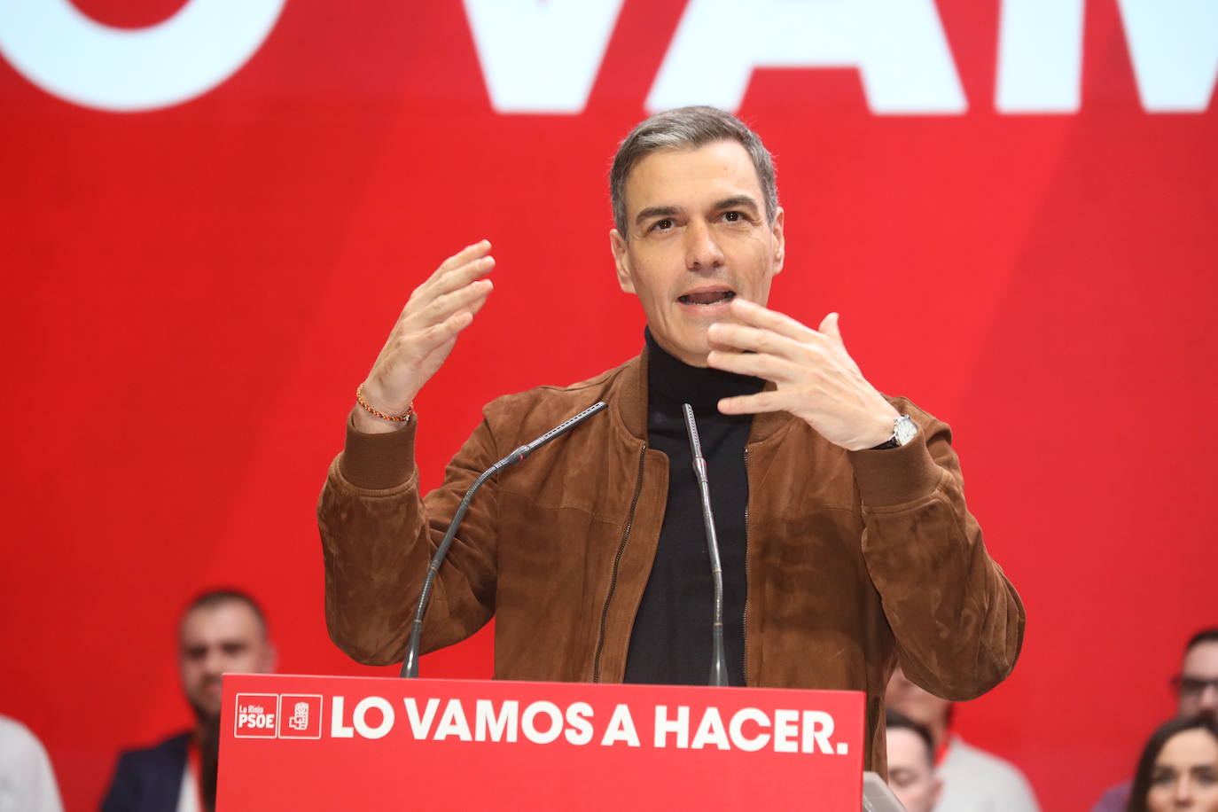 La intervención de Pedro Sánchez en el Congreso Regional del PSOE riojano, en imágenes