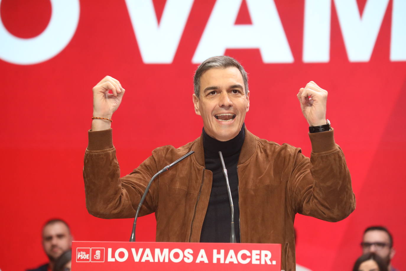 La intervención de Pedro Sánchez en el Congreso Regional del PSOE riojano, en imágenes