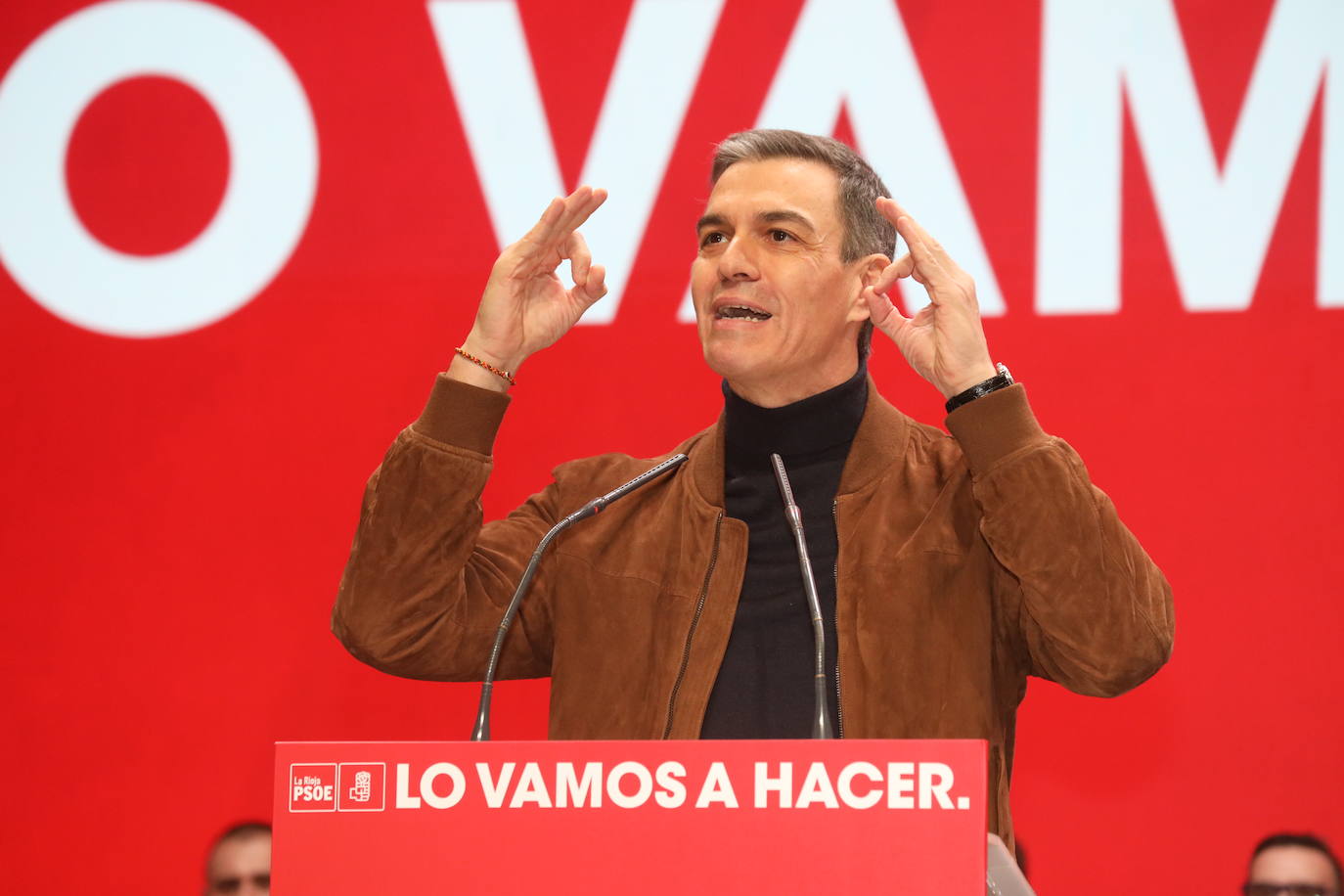 La intervención de Pedro Sánchez en el Congreso Regional del PSOE riojano, en imágenes