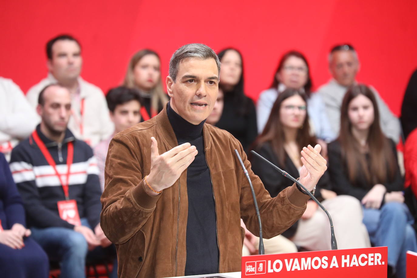 La intervención de Pedro Sánchez en el Congreso Regional del PSOE riojano, en imágenes