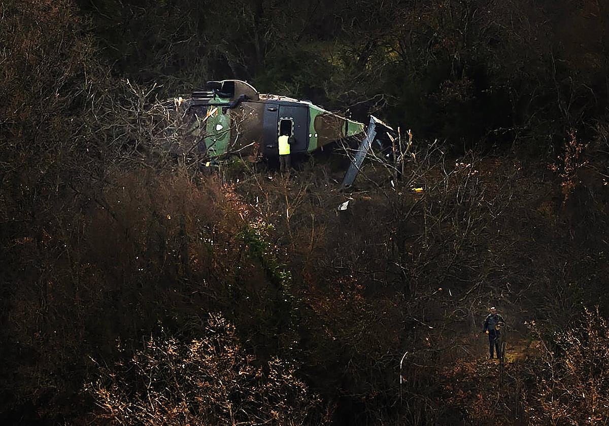 El accidente del helicóptero militar siniestrado, en imágenes