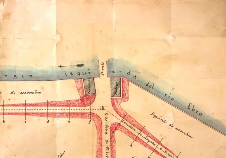 Planos de Bellsolá de 1877 donde aparecen como «pontazgo» y «resguardo/carabineros».