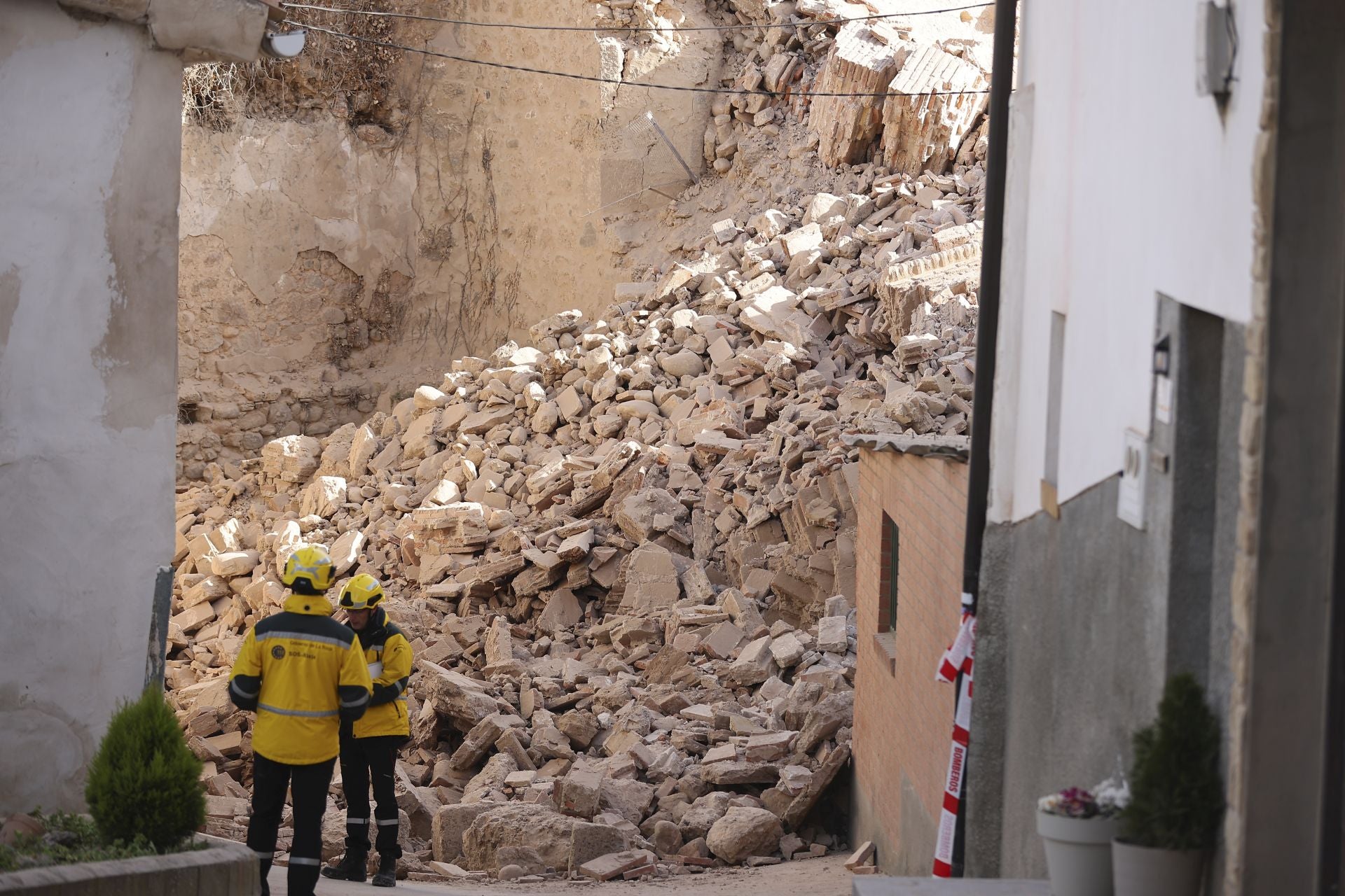 Las imágenes de Viguera en el día después del derrumbe