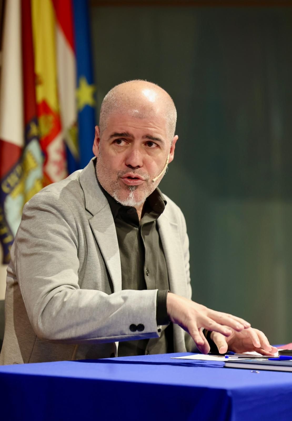 Unai Sordo, secretario general de CCOO, durante su visita a Logroño.