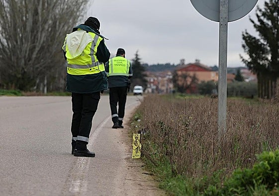 La Guardia Civil investiga el atropello mortal de un hombre de 33 años en la carretera de Huércanos a Nájera.