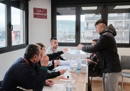 Votación a la Asamblea de la Federación Riojana de Fútbol el pasado 8 de marzo.