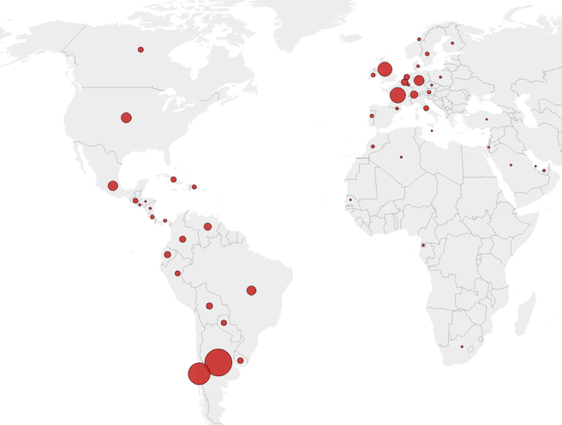 ¿En qué lugares del mundo viven riojanos?
