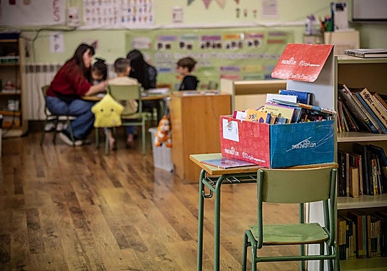 Aula del colegio San Román, en una imagen de archivo.