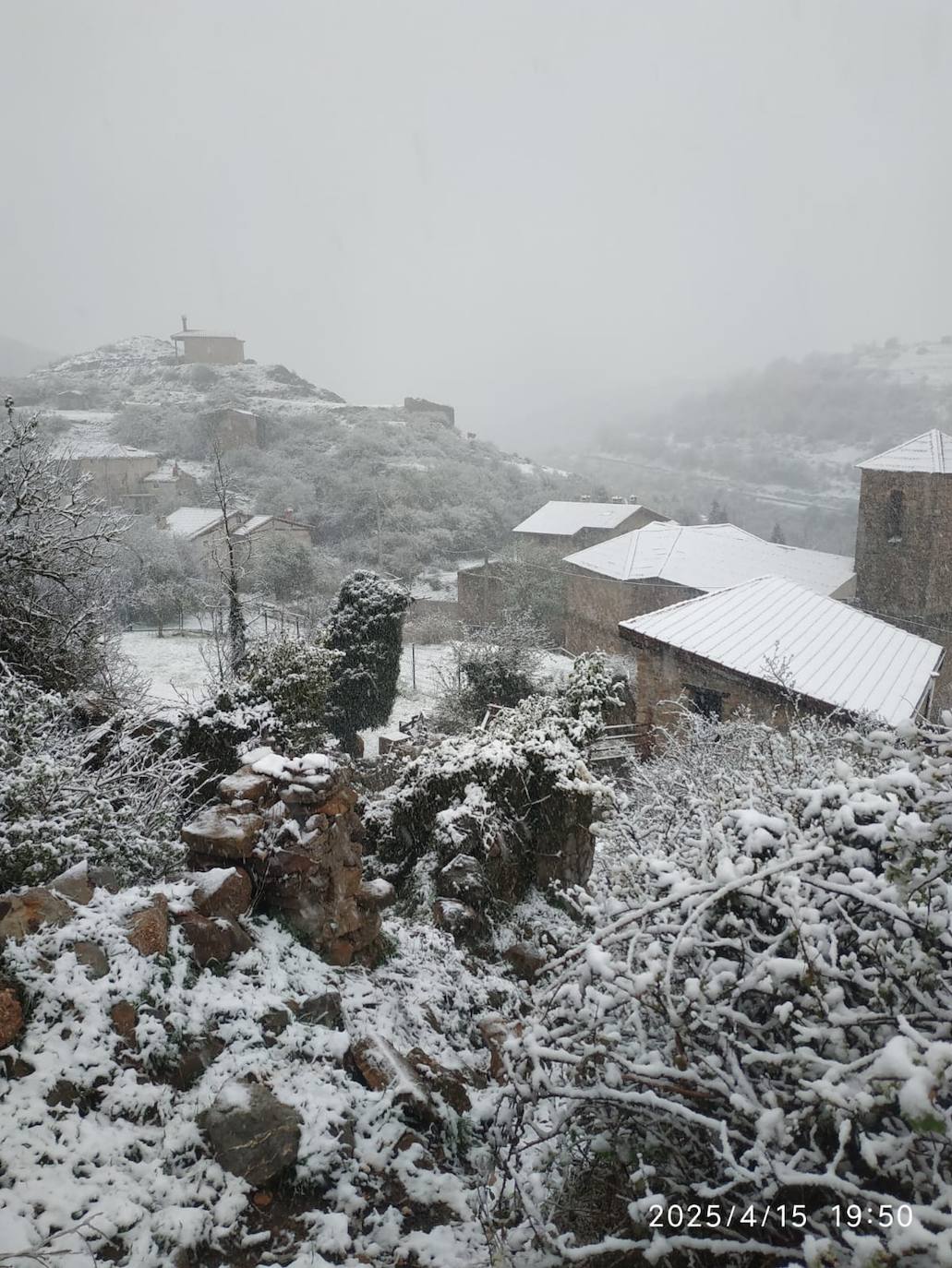 Luezas nevado, en la tarde del martes 15 de abril.