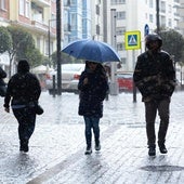 Lluvia intensa en el centro de Logroño el pasado 19 de abril.