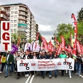 Cabeza de la manifestación, en el inicio de la marcha.