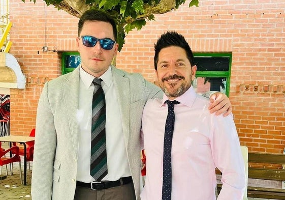 Néstor Alfaro y Jesús Ladrón, el día en el que se constituyó el Ayuntamiento de Cervera.