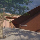 Imagen del proyecto sobre el aspecto que tendrá el acceso al pabellón en la zona de Sendero.