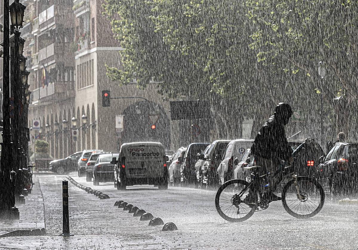 Una de las últimas tormentas en Logroño.