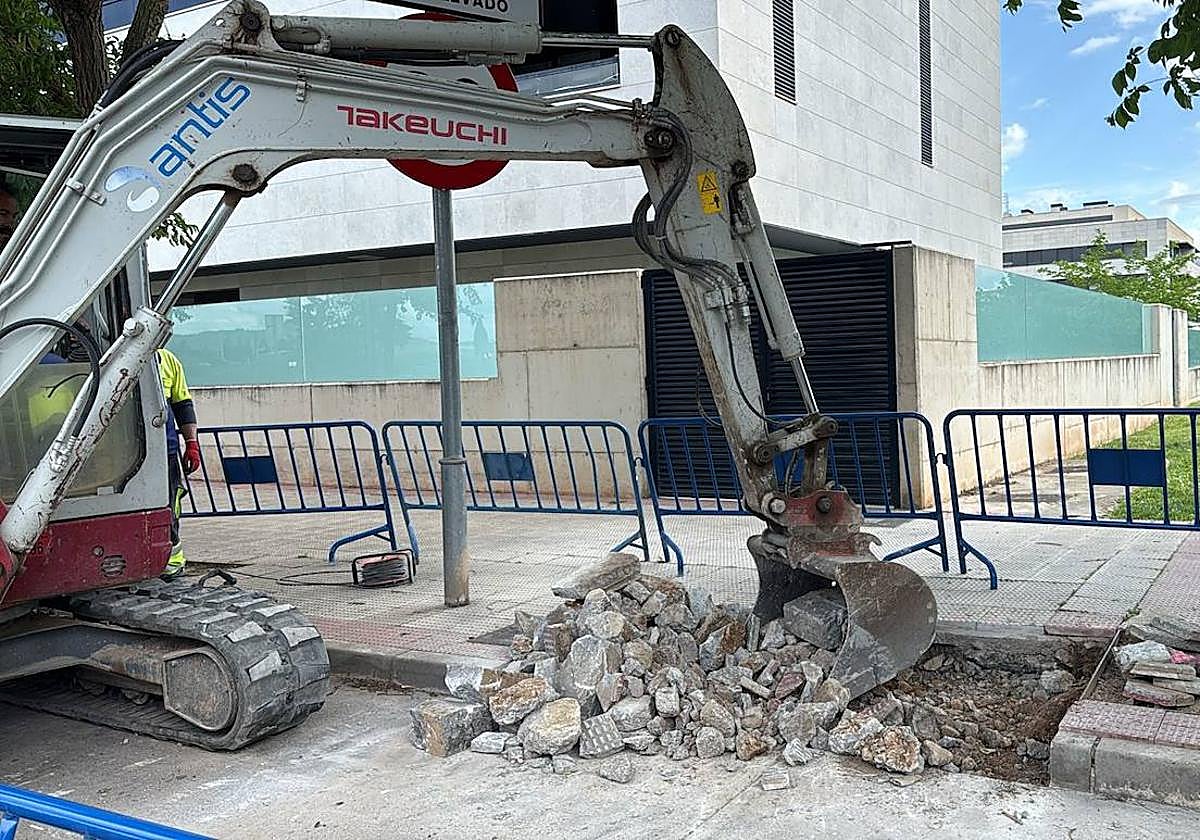 Inicio de las obras en el parque de La Guindalera de Logroño.