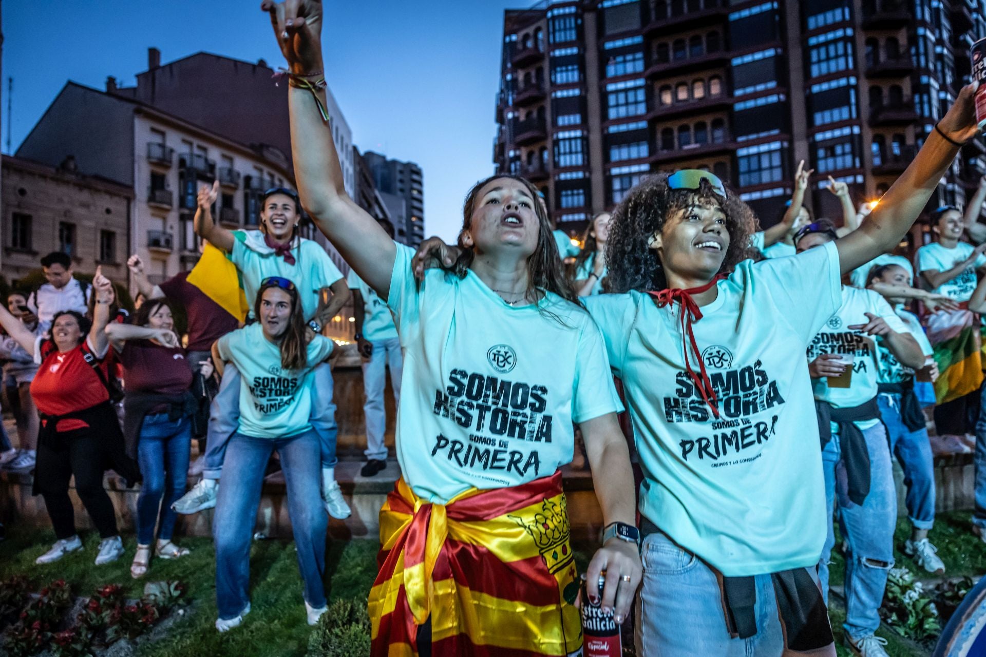 Así celebró el Dux su ascenso en la Fuente Murrieta