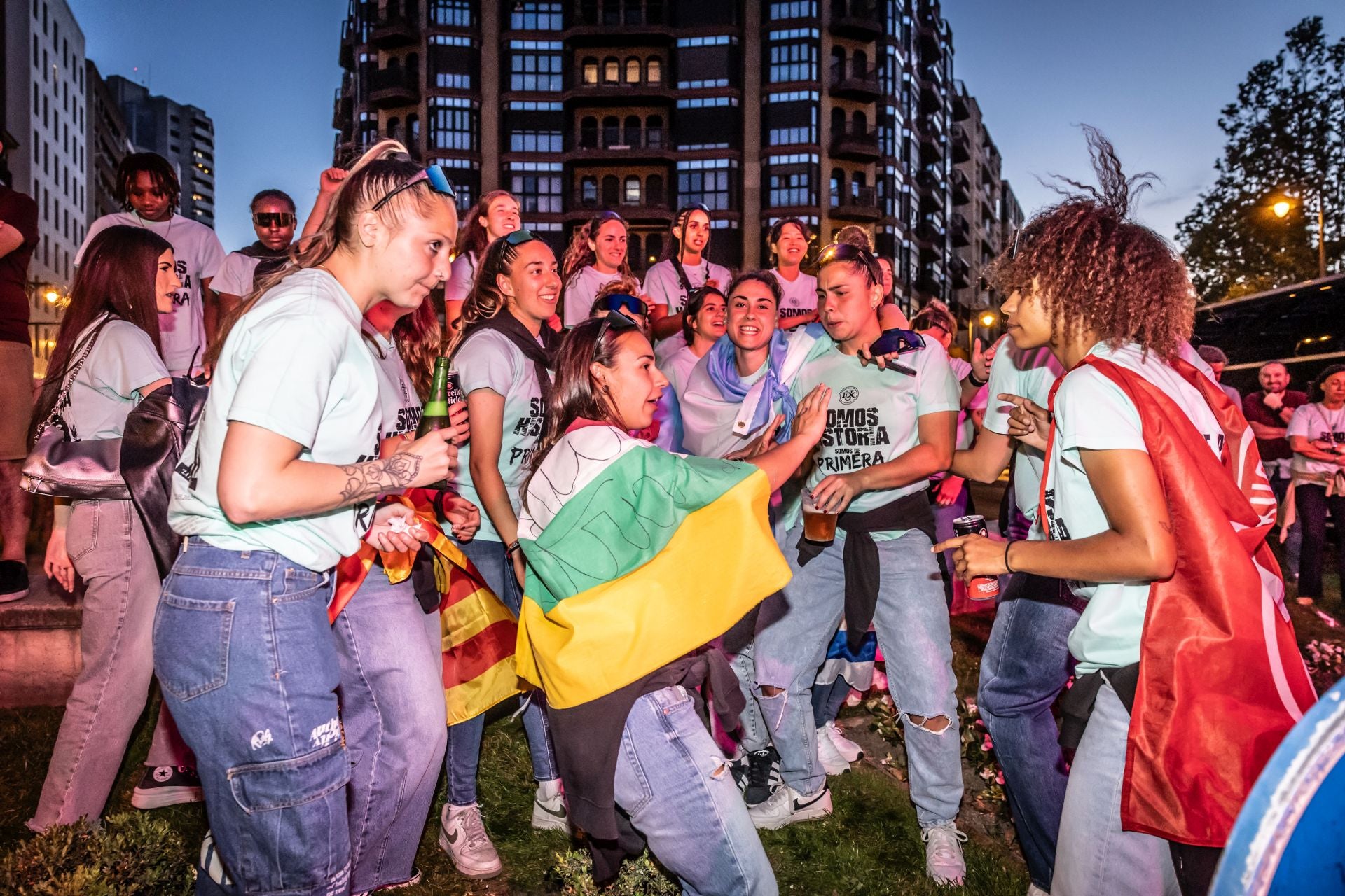 Así celebró el Dux su ascenso en la Fuente Murrieta