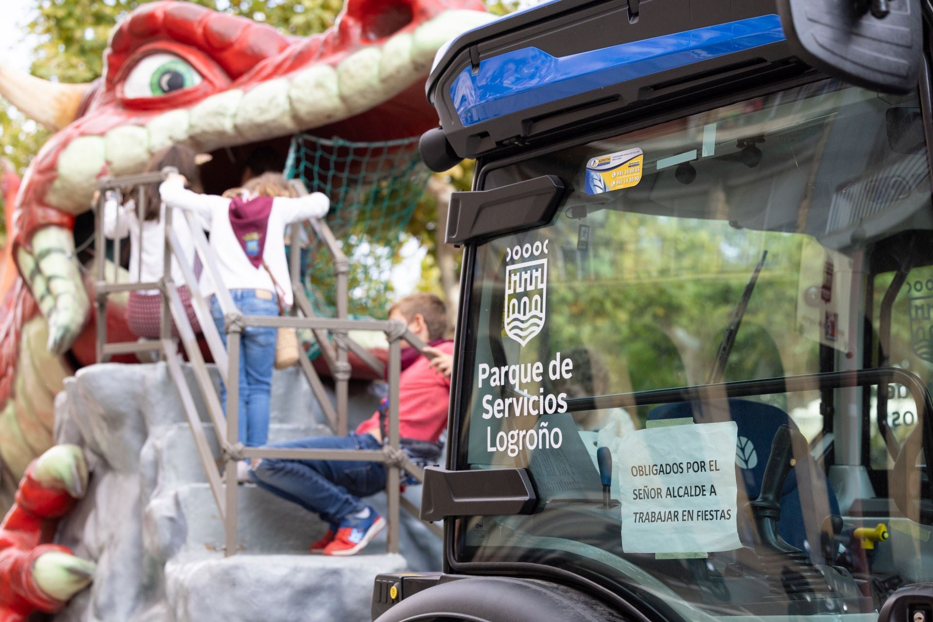 Protesta del Parque de Servicios de Logroño durante los pasados sanmateos.