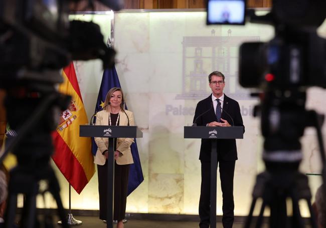 Eva Sanz y Gonzalo Capellán tras la firma del convenio.