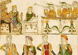 Ilustración de la capilla musical del rey aragonés Alfonso el Magnánimo, en la ciudad italiana de Nápoles.